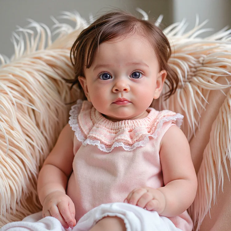 [New] 20'' Kids Reborn Lover Megia Reborn Silicone Vinyl Toddler Baby Doll Girl with Pretty Brown Hair