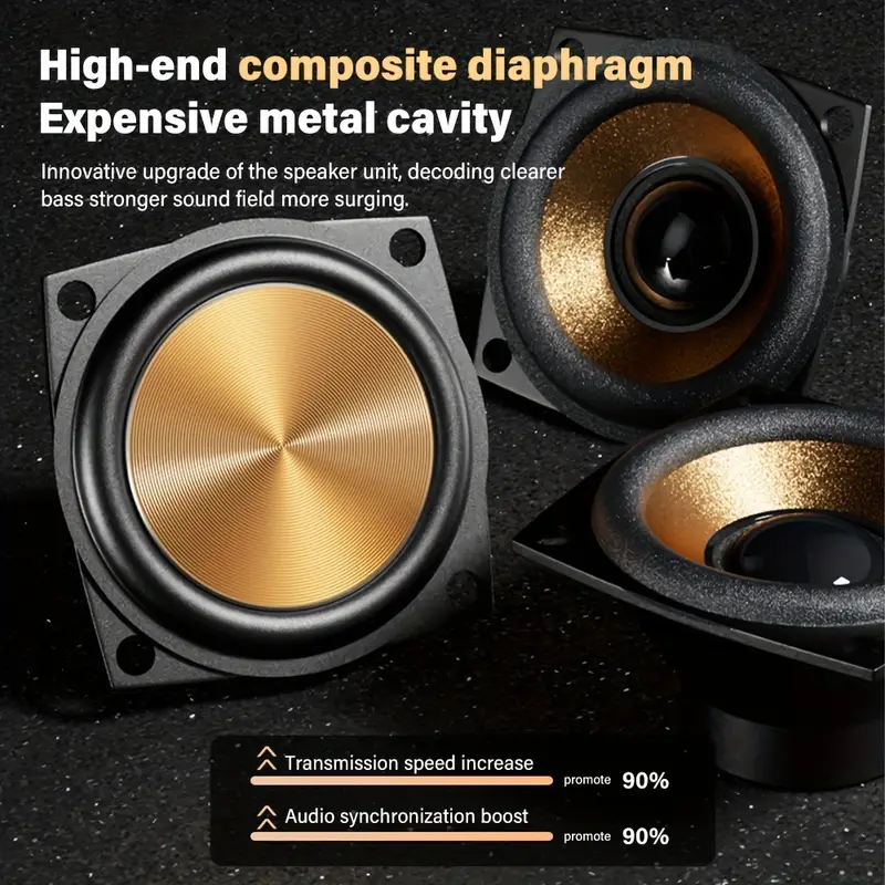 5 0 channel wireless speaker system with subwoofer wireless smart soundbar home theater stereo compatible with tv pc smartphone tablet ideal for parties gaming movies elegant wood grain portable design with low frequency type c and 5 watt and perfect gift for music lovers Product details 2