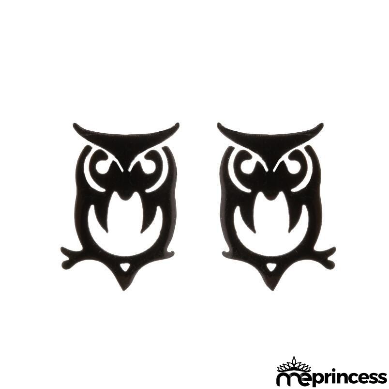 Women Fashion Hollow Eagle Owl Snake Dolphin Bee Giraffe Elephant Dog Cat Rabbit Fish Bird Penguim Stainless Steel Stud Earrings