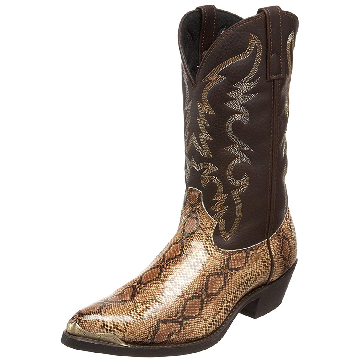 Natural Python Embroidery Round Toe Exotic Boots