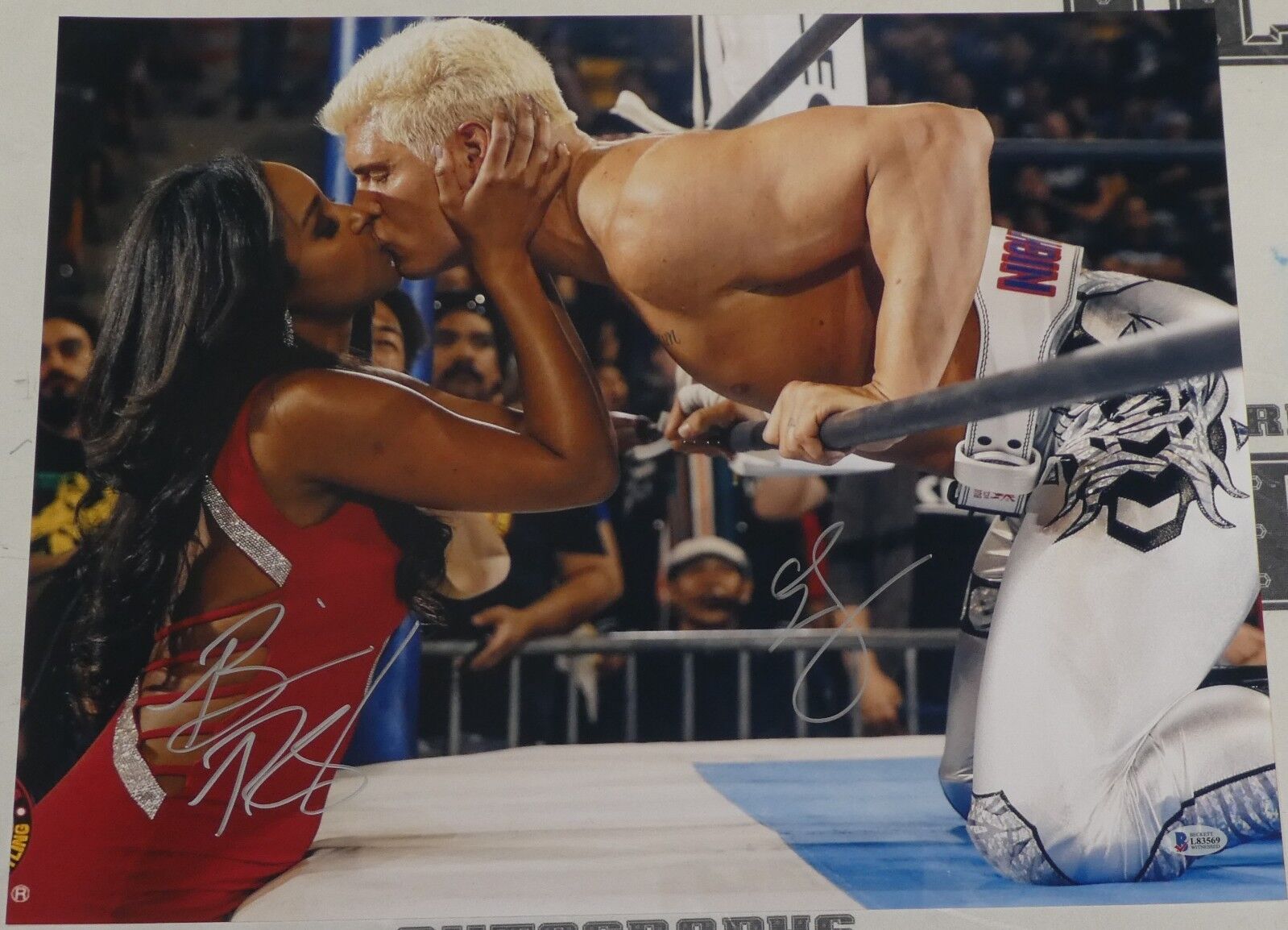 Cody & Brandi Rhodes Signed 16x20 Photo Poster painting BAS COA New Japan Pro Wrestling WWE ROH