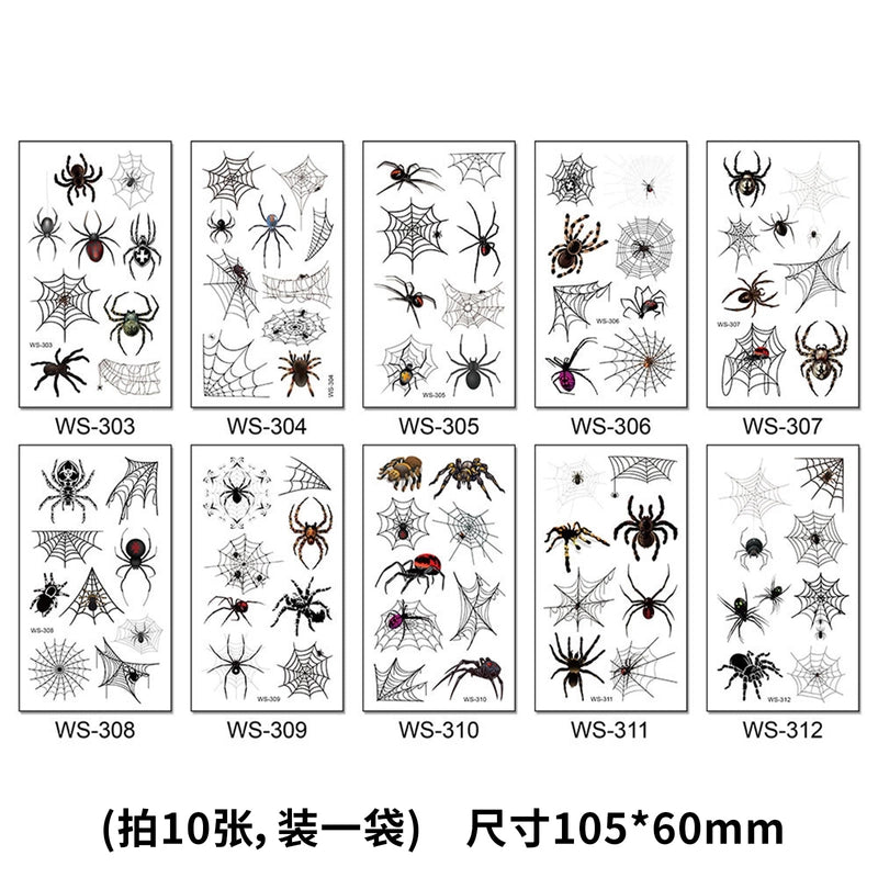 Halloween Spider PVC Tattoos & Body Art 1 Piece