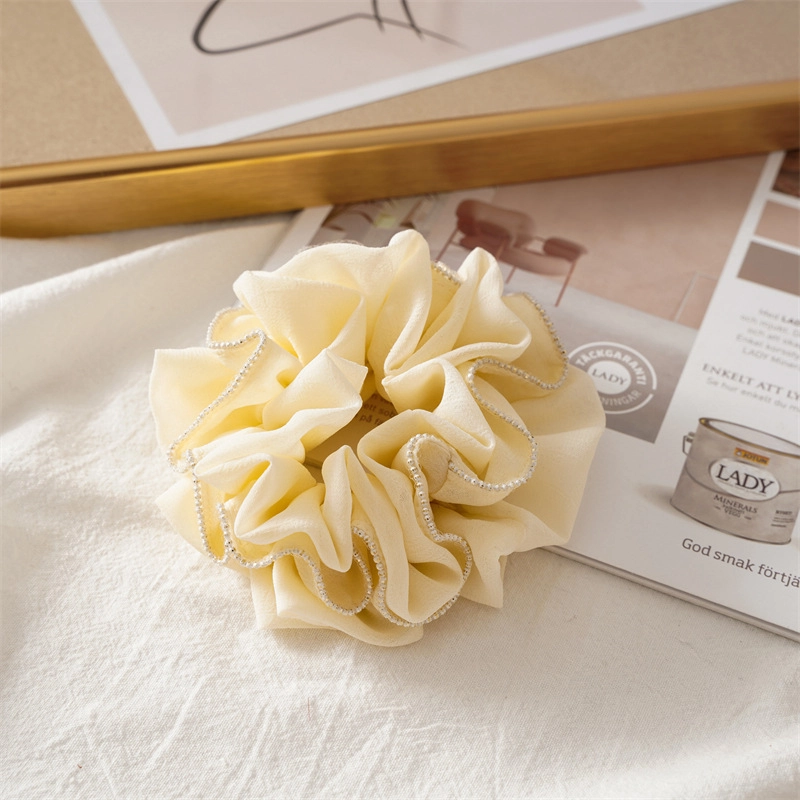 Minimalist Solid Color Ruffles Cloth Pleated Hair Tie 1 Piece