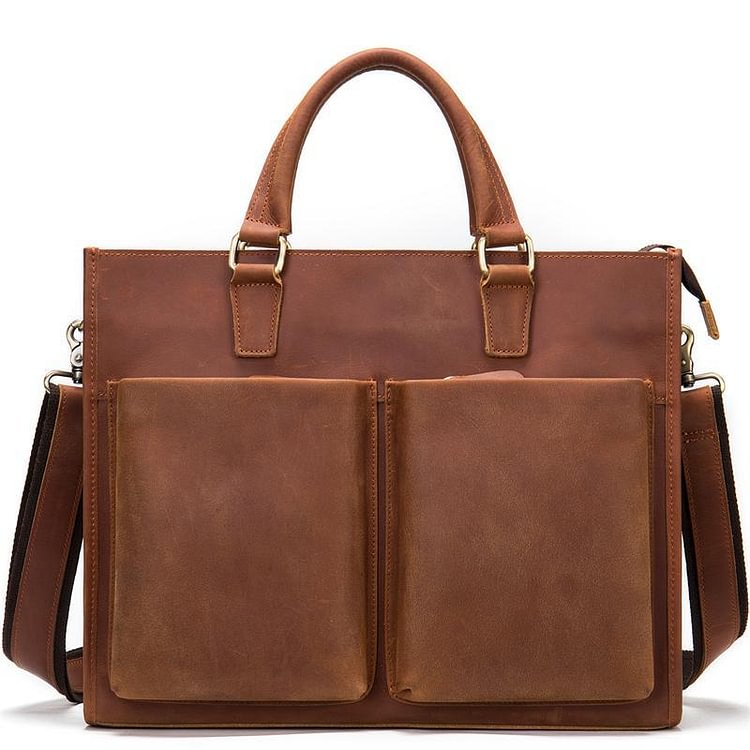 Casual Vintage Leather Men's Handbag Shoulder Bag Large-Capacity Business Diagonal Bag