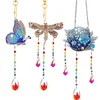 5Pcs DIY Diamond Painting Wind Chimes Crystal Window Suncatcher Craft Set Birthday Gifts Home Garden Decor