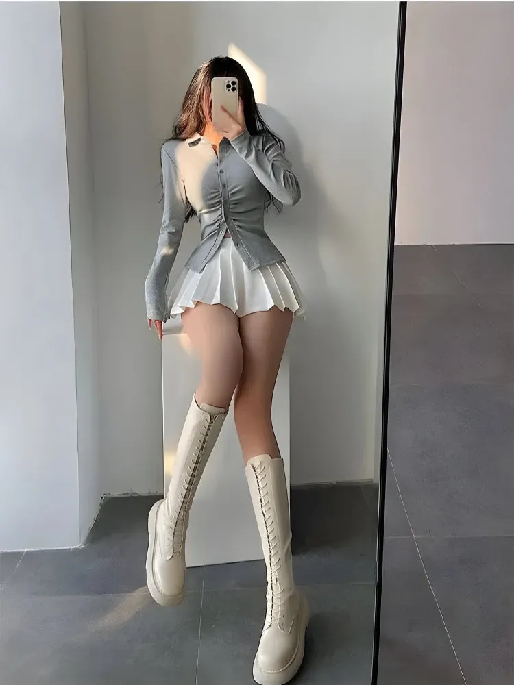 Brownm Tennis Mini Skirt