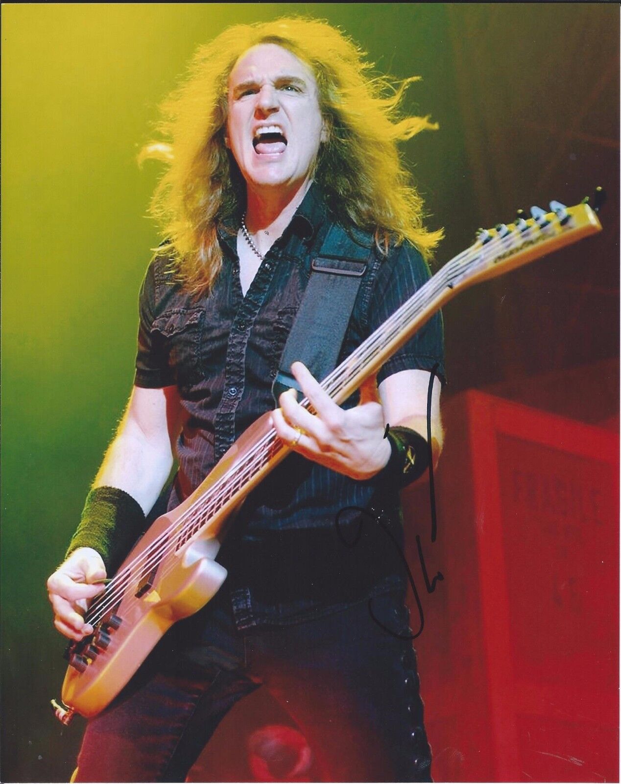 David Ellefson Dave Megadeth Bassist Signed Autographed 8X10 Photo Poster painting G