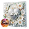 Framed Diamond Painting - Special Shaped - Love Flowers (25x25cm)