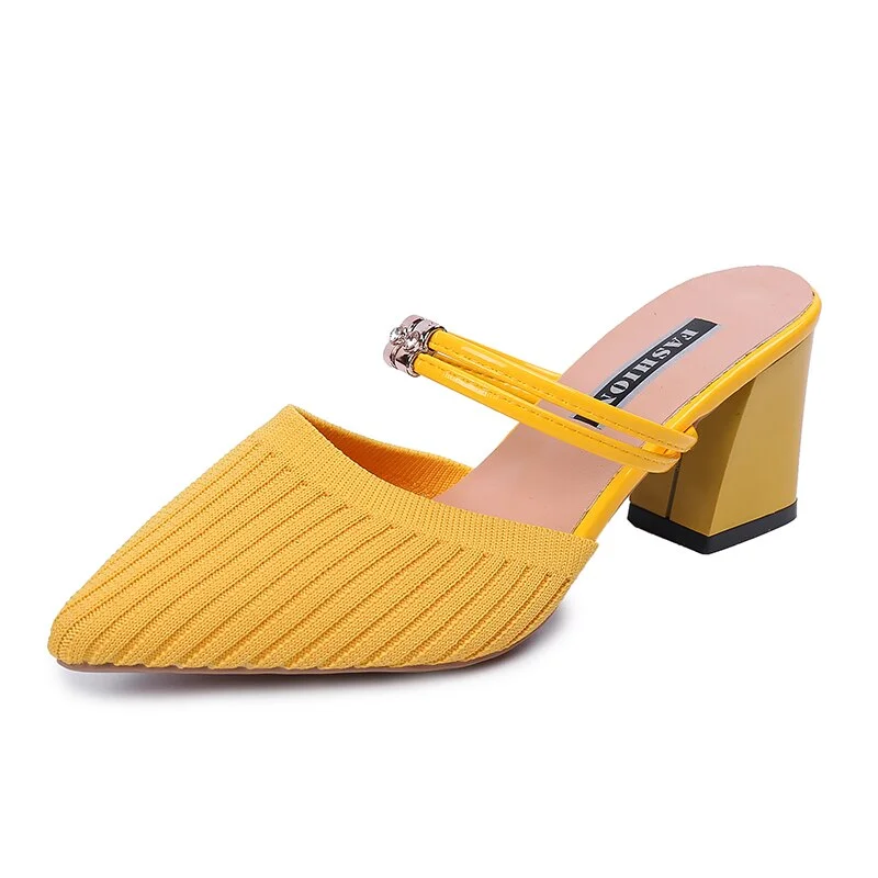 Summer Women Sandals High Heel Ladies Slippers Pointed Toe Slip-on Women Office Pumps Women Casual Shoes sandalias mujer