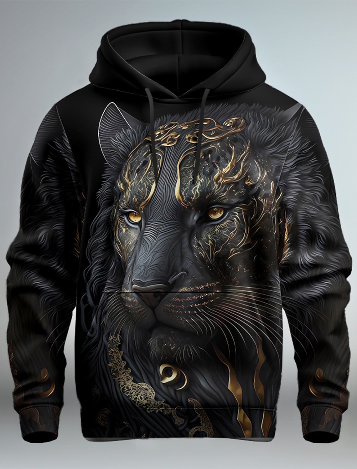 Destinybetclub New Graphic Lion Men's Fashion 3D Print Hoodie Streetwear Hoodies Long Sleeve Hooded Print Front Pocket Spring Hoodie Sweatshirt