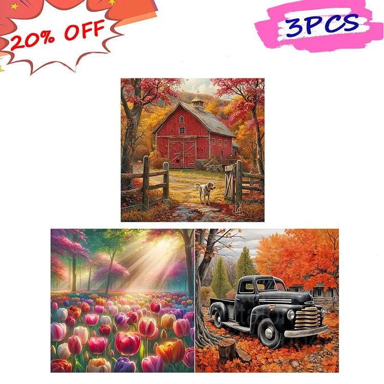 Countryside Scenery 30*30CM (Canvas) Full Round Drill Diamond Painting gbfke