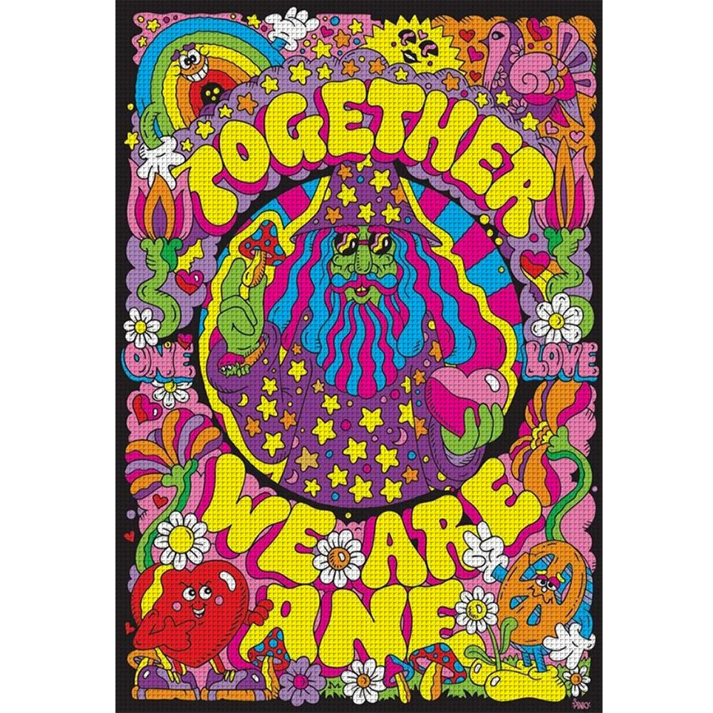 11CT Full Stamped Cross Stitch - Colourful Gnome(Canvas|50*70CM)