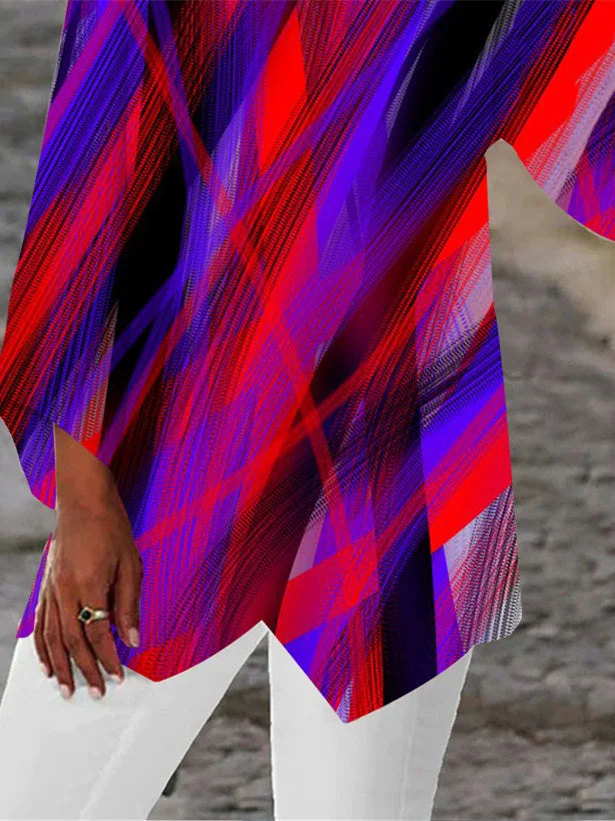 Women Half Sleeve V-neck Solid Color Dress