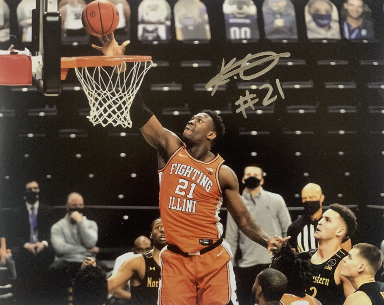 KOFI COCKBURN HAND SIGNED 8x10 Photo Poster painting ILLINOIS BASKETBALL AUTOGRAPH RARE COA