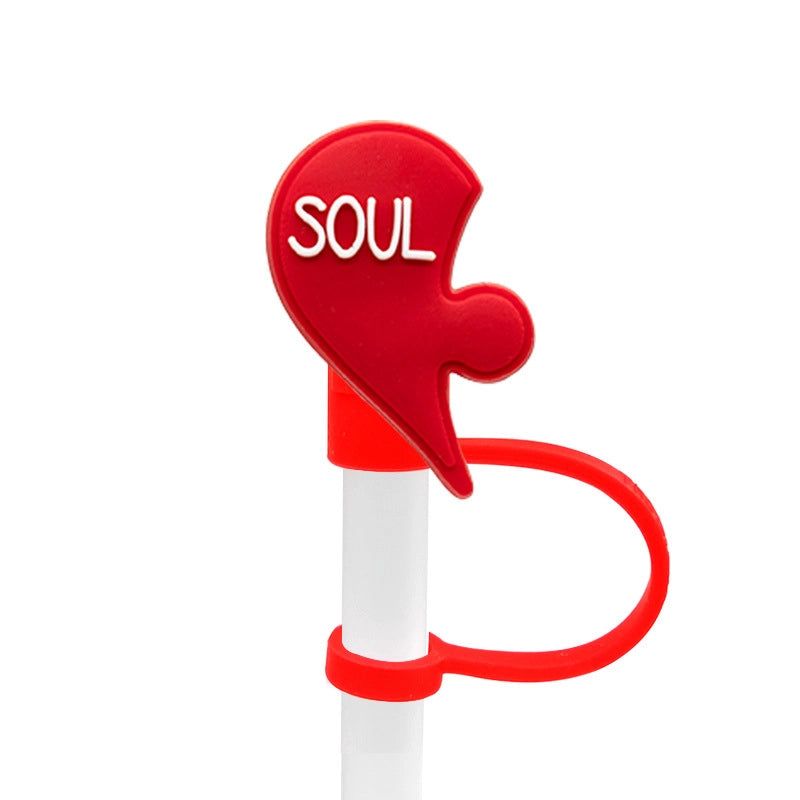 Love Cartoon Silicone Straw Cap 8-10 Straw Dust Cap Dust Cover Personalized Beverage Straw Sleeve Spot