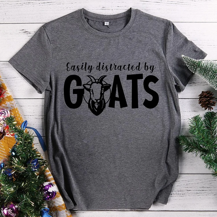 Easily Distracted By Goats Retro Tee-010705