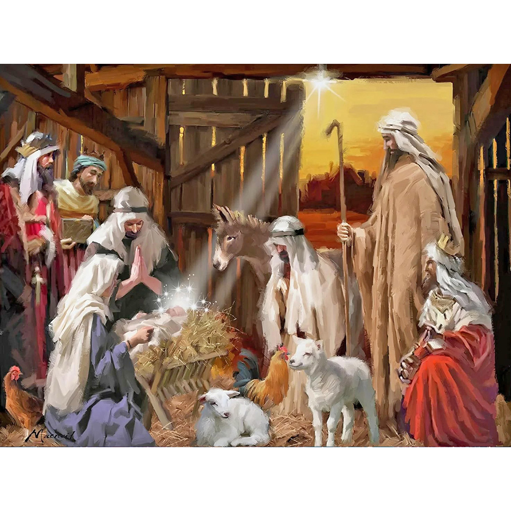 Nativity 40*30cm(canvas) full round drill diamond painting