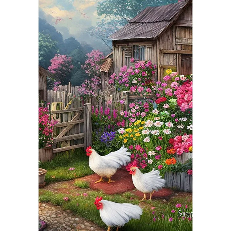 Pastoral Flowers And Plants 40*60CM (Canvas) Full Round Drill Diamond Painting gbfke