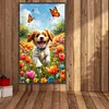 Chien et fleur - perceuse ronde peinture diamant - 40*70cm (grande taille)