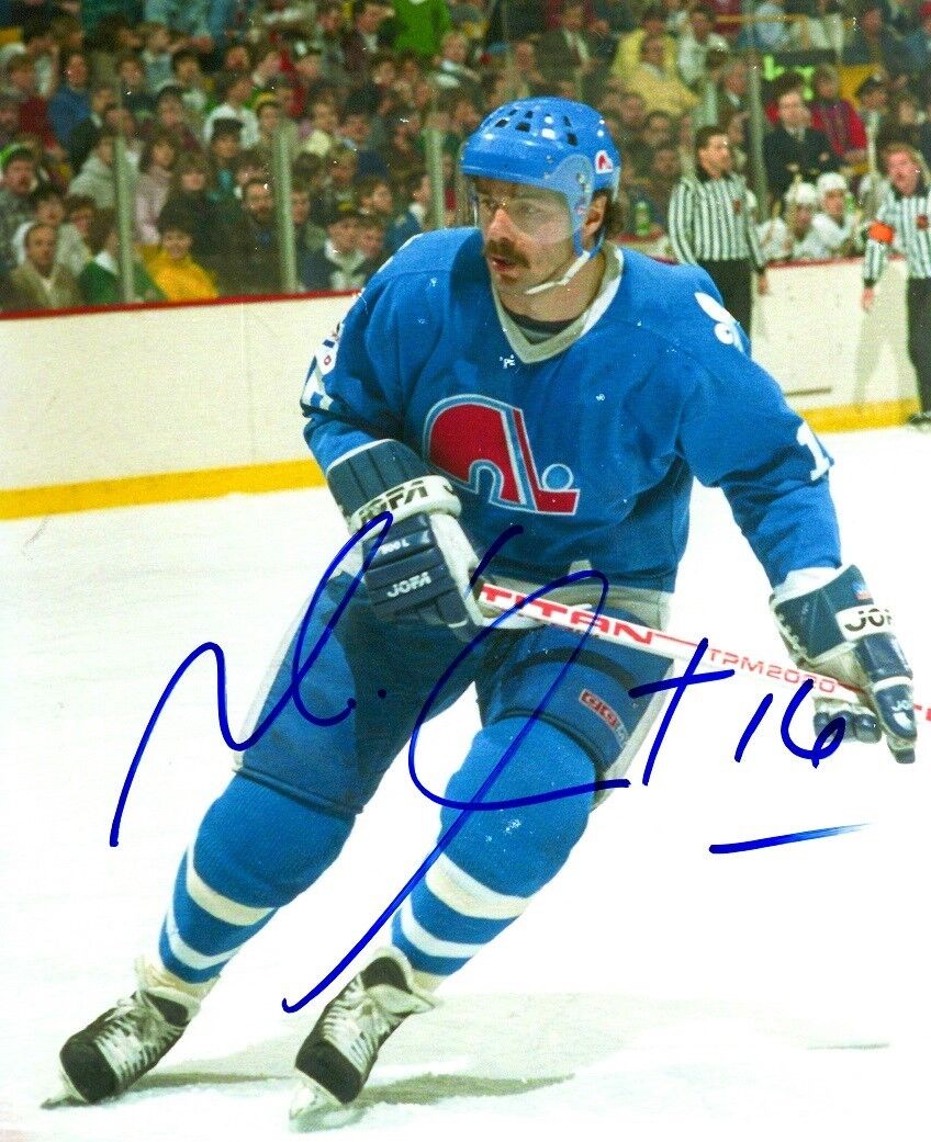 Signed 8x10 MICHEL GOULET Quebec Nordiques Photo Poster painting - COA