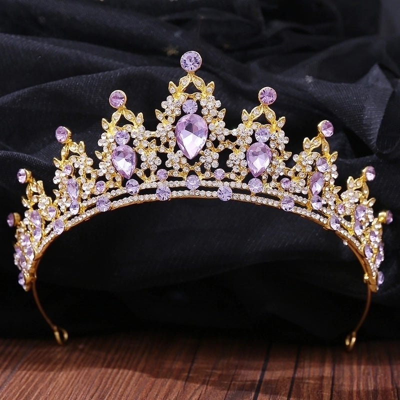 Baroque Style Crown Alloy Inlay Rhinestones Crown 1 Piece