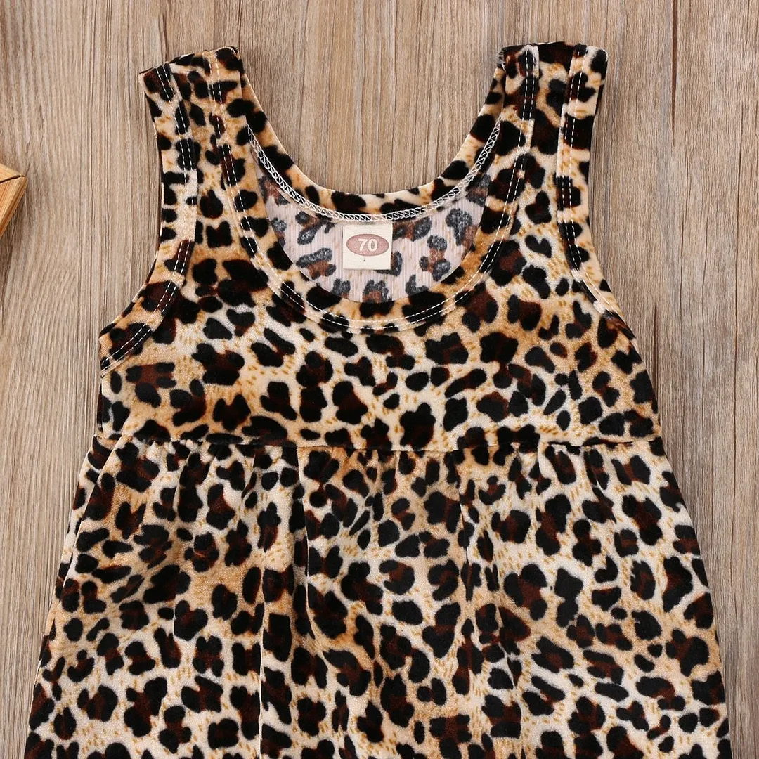 2018 Brand New Cute Newborn Toddler Infant Baby Girl Leopard Vest Romper Jumpsuit Harem Pants Sleeveless Sunsuit Outfits Clothes