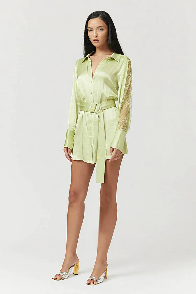 celery green dress The Preston Short Sleeve Side Pocket in Floral Liza Byrd Perfect for casual outings or special occasions KkCo Studio Mini Sailor Dress