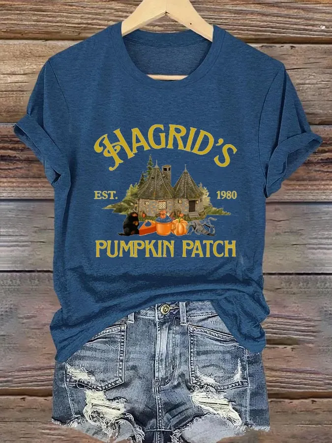 Women's Hagrid'S Pumpkin Patch Printed Casual T-Shirt 
