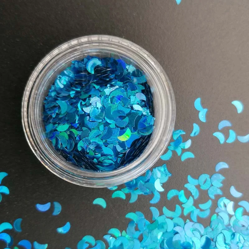 3mm Sequins DIY Flat Five-pointed Star Moon Sequin Paillettes Sewing Craft DIY Laser Silver Nail Sequin Accessories Decorations