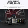 Tire Pressure Monitoring System with 4 External Sensors Tire Pressure Monitor Digital LCD Display Solar Charging for Sedan RV Trailer Truck