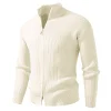 Men's Half Turtleneck Simple Casual Sweater Cardigan Jacket by Inlyline