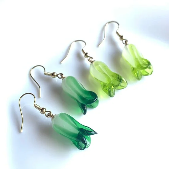 Vegetable Earrings Food Earrings Glass