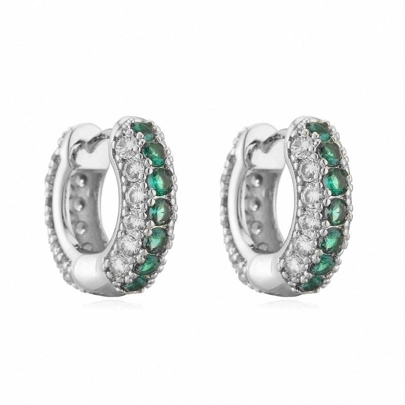 1 Pair Casual Luxurious Shiny Round Plating Inlay Copper Zircon Earrings