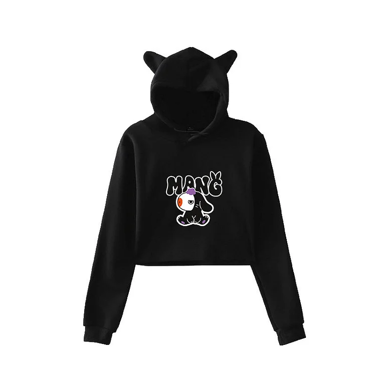 Panda crop top discount hoodie