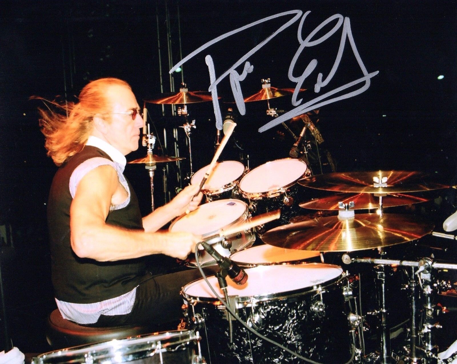 GFA Foghat Drummer * ROGER EARL * Signed Autograph 8x10 Photo Poster painting PROOF R3 COA