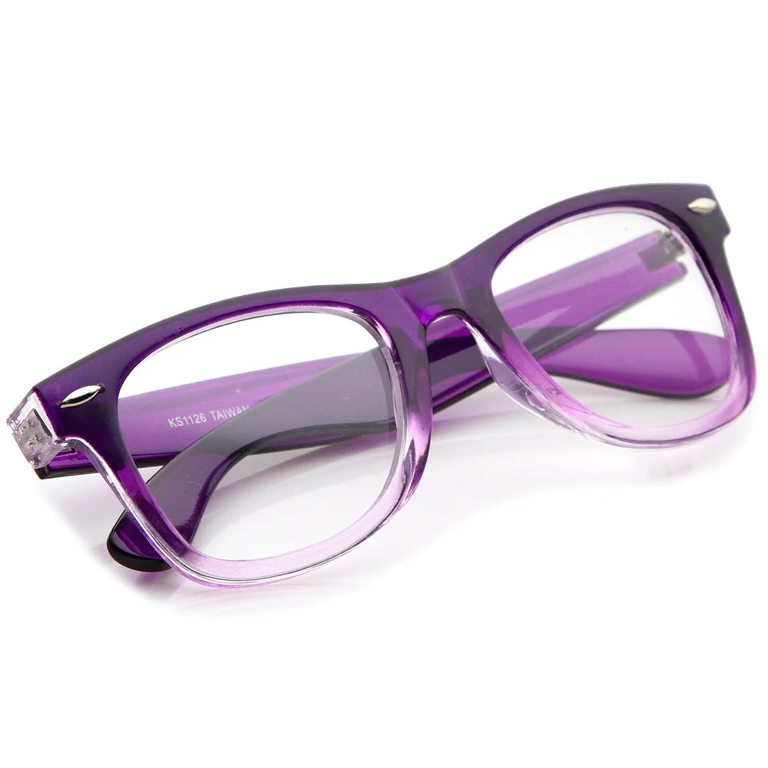 Classic Thick Square Clear Lens Horn Rimmed Eyeglasses 50mm