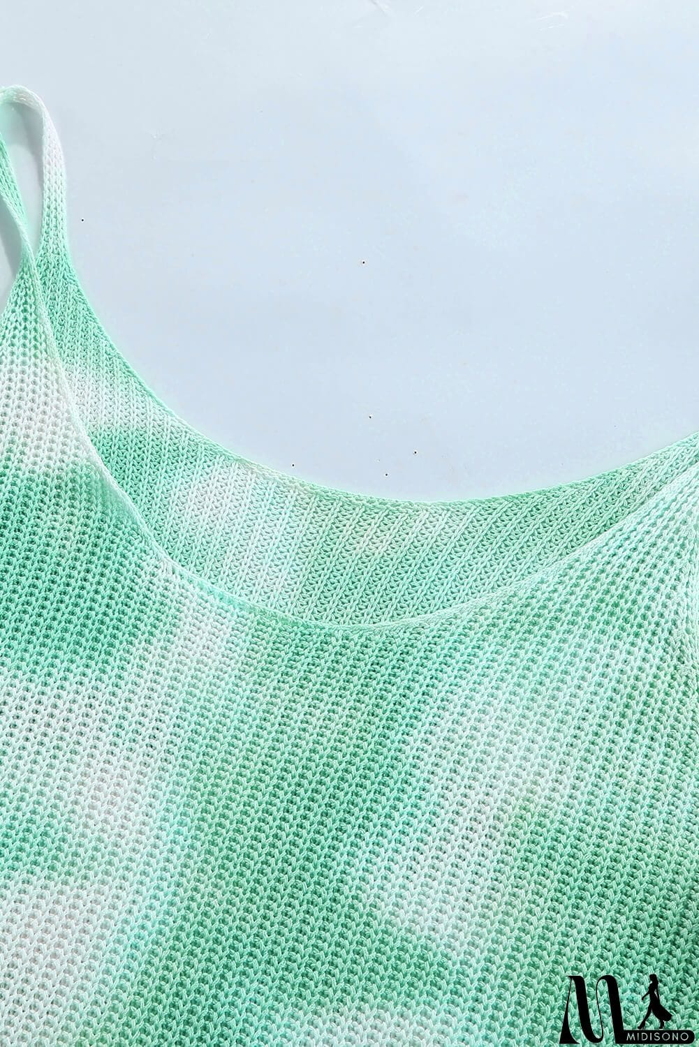 MidiSono - Modest Green Tie Dye Print Knit Tank Top