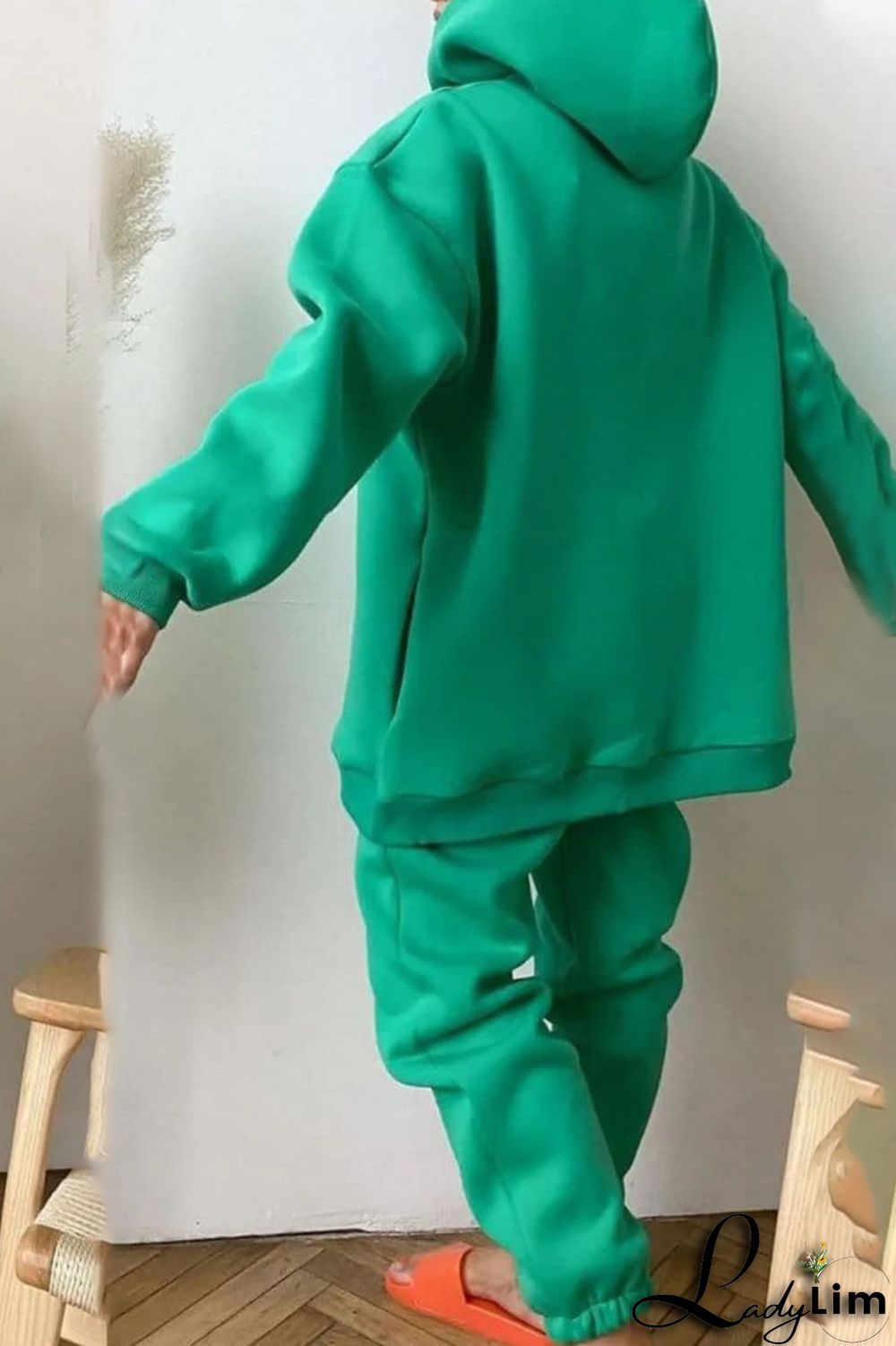 Dark Gray Casual Solid Split Joint Hooded Collar Long Sleeve Two Pieces