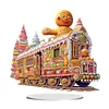 Diamond Painting Acrylic Christmas Gingerbread Man Train Diamond Painting Desktop Ornaments