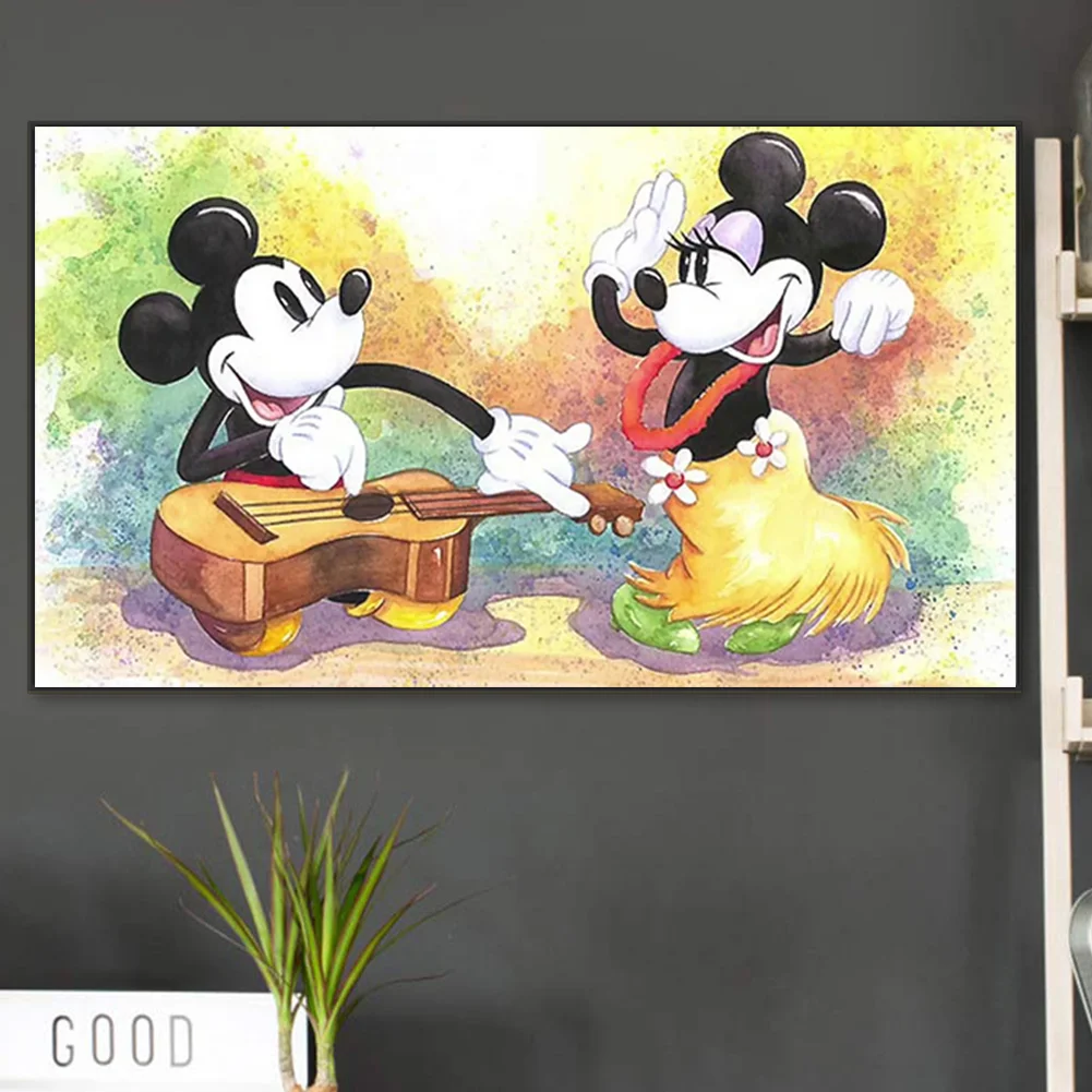 Full Round Diamond Painting 80*45cm - Singing And Dancing Mickey Mouse