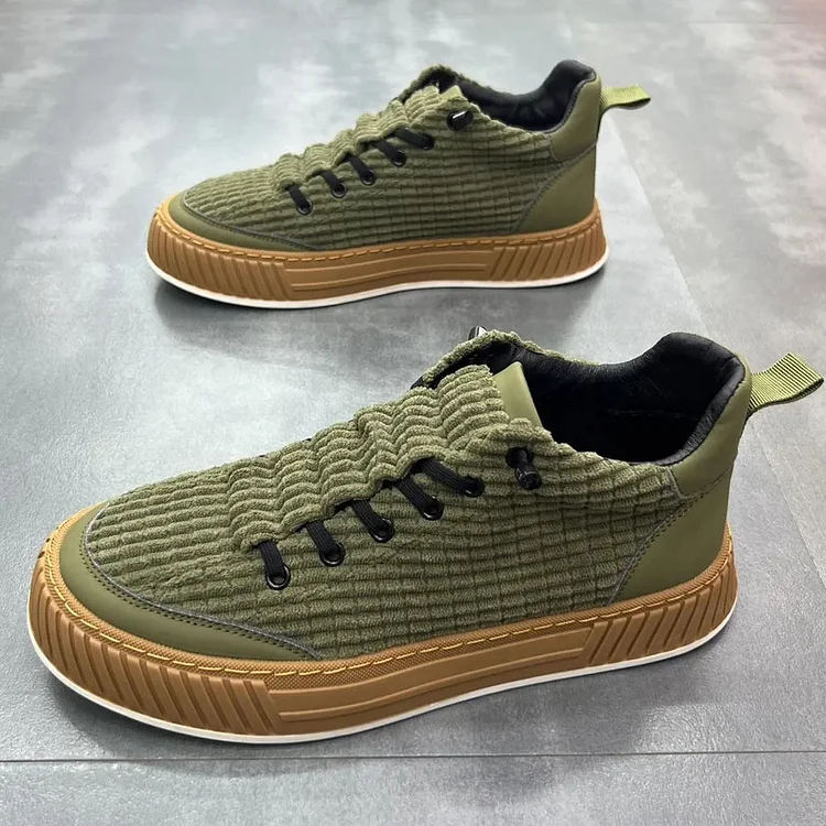 Suede Faux Leather Patchwork Lace Up Slip-On Casual Shoes