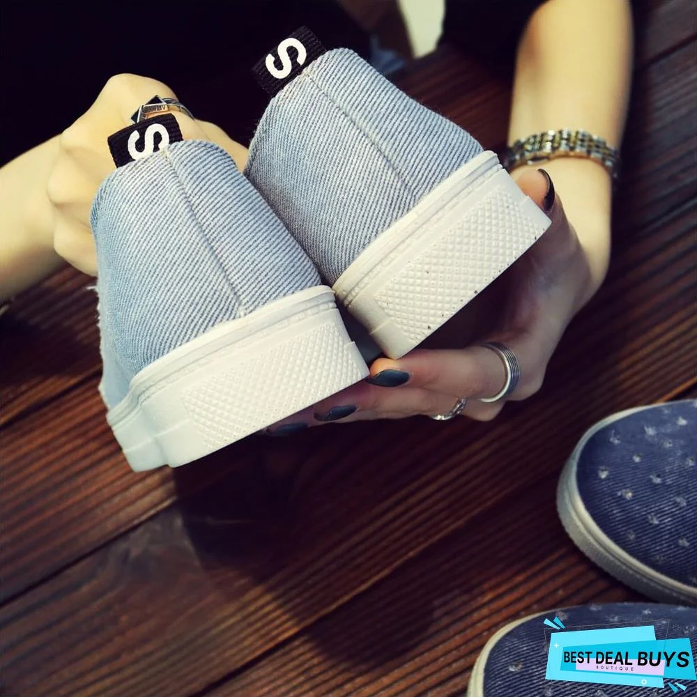 Women Denim Flats Casual Jeans Shoes Soft Flats Shoes