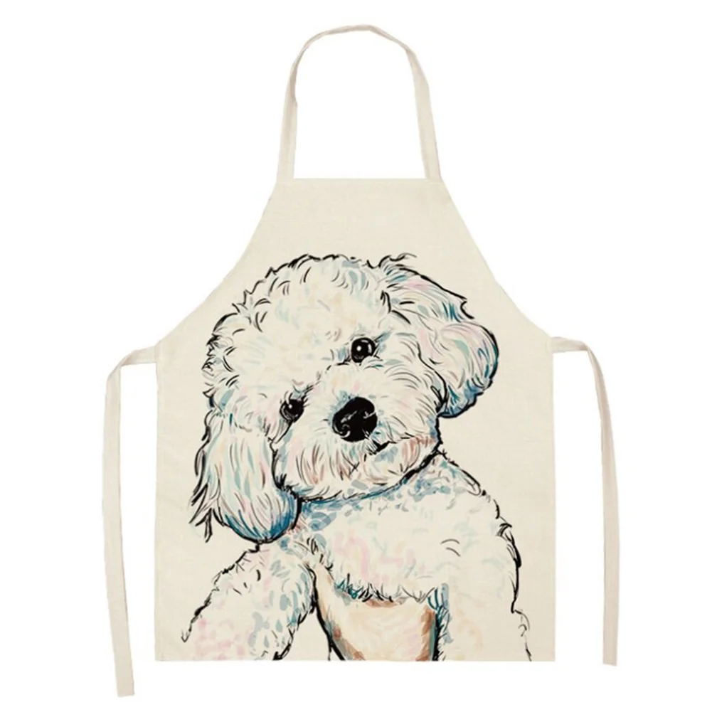 Linen Print Apron - Dog (68x55cm)