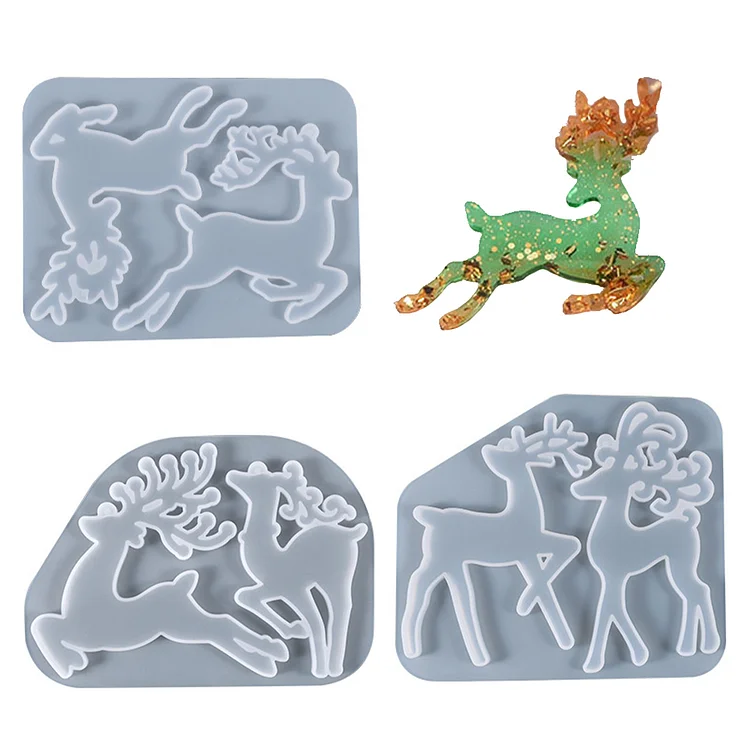 3PCS DIY Craft Molds Cute Deer Soap Mold for Handmade Aromatherapy Candle Making