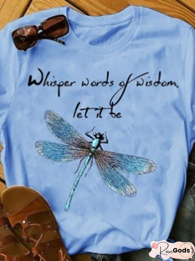 Dragonfly Cotton-Blend Short Sleeve Tee