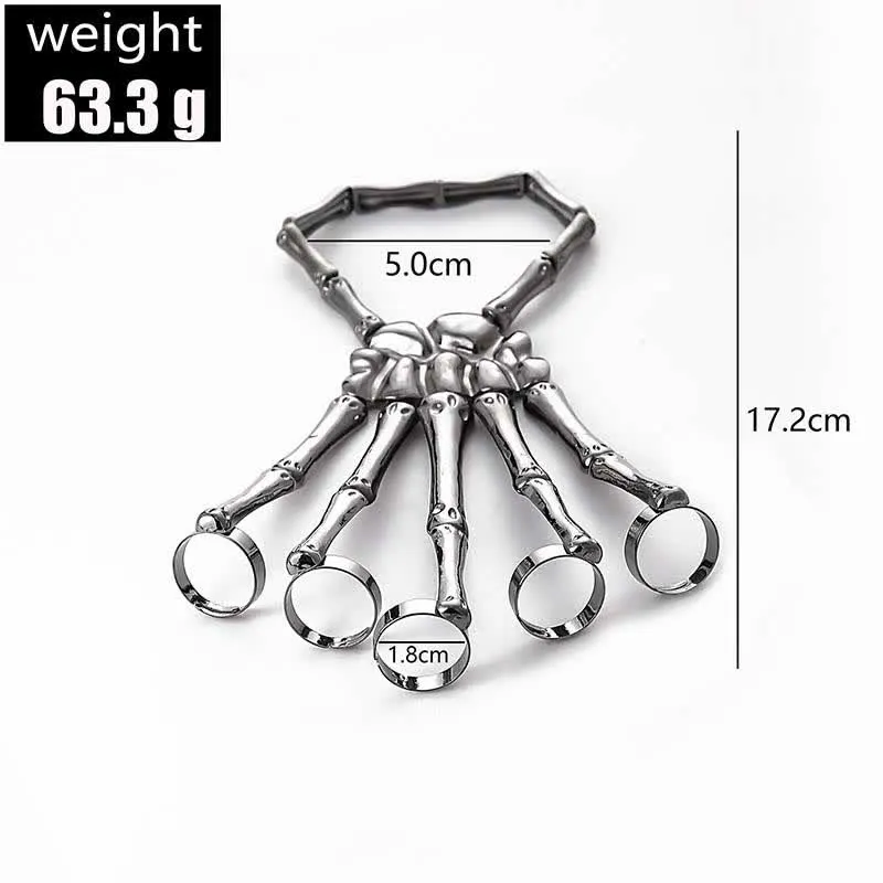 Skeleton Pattern Design Folding Rings Bracelet