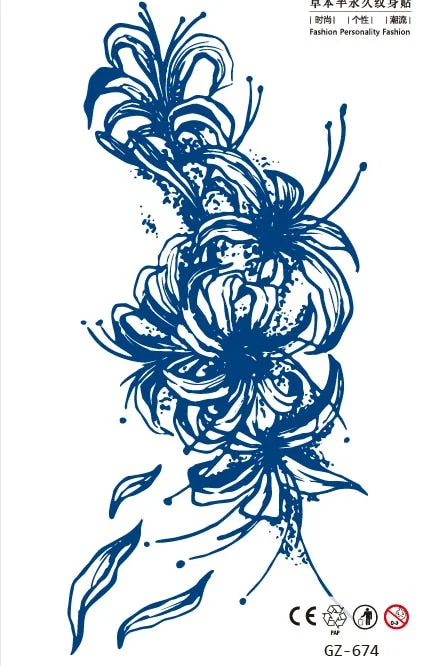 Temporary Waterproof Tattoos Stickers Sexy Mythical Dragon Girl Fox Mask Juice Ink Lasting Arm Back Body Buttocks Fake Tatoo DIY