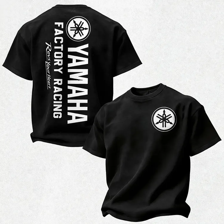 Yamaha, Factory Racing, Revs Your Heart Printed Men's T-shirt