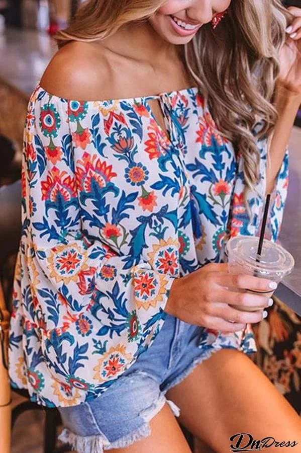 Adorable Floral Print and Breezy Material Top
