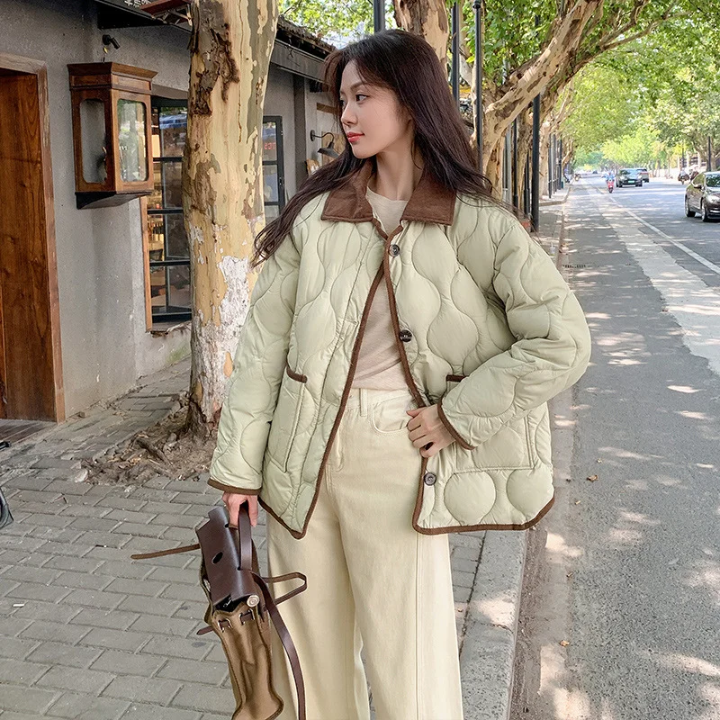 Woherb Large Size Women's Wear Temperament Casual Warm Down Cotton Clothes Autumn And Winter New Fat Mm Cover Meat Show Thin Color Chic Coat-Outfit Ideas